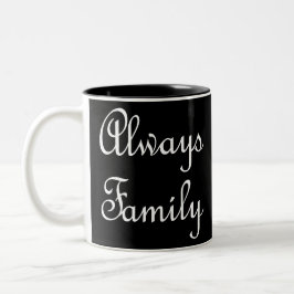 Endast vit text i familjen Två-Tonad mugg