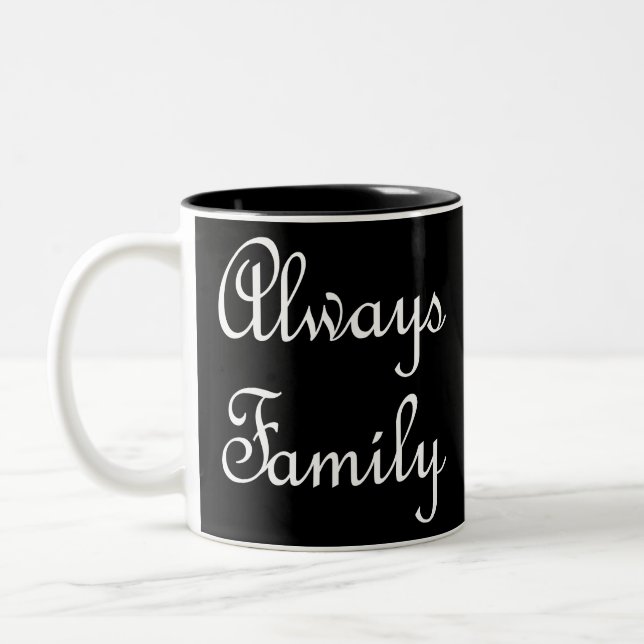 Endast vit text i familjen Två-Tonad mugg (Vänster)