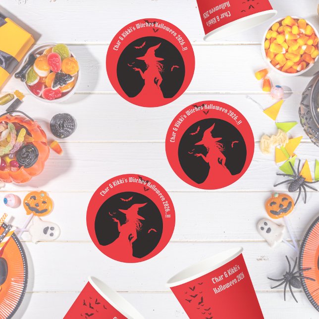 Endast vittnen Halloween fest Underlägg Papper Rund (Witches Only Halloween Party Round Paper Coaster)