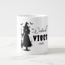 "Endast Wicked Vibes" - Halloween Black Witch - Jumbo Mugg