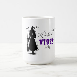 "Endast Wicked Vibes" - Halloween Black Witch - Kaffemugg