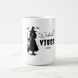 "Endast Wicked Vibes" - Halloween Black Witch - Kaffemugg