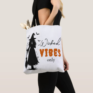 "Endast Wicked Vibes" - Halloween Black Witch - Tygkasse