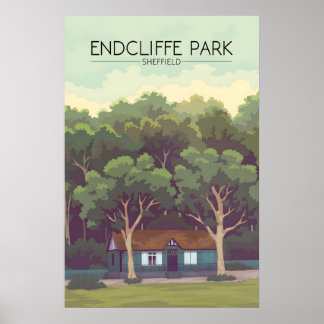 Endcliffe Park Sheffield Resemålning Poster