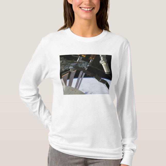 Endeavors arm mitt i Internationell rymdstation Tee Shirt (Framsida)