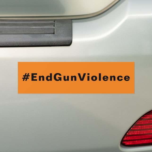 #EndGunViolence End Gun Violence orange Black Bildekal (På Bil)