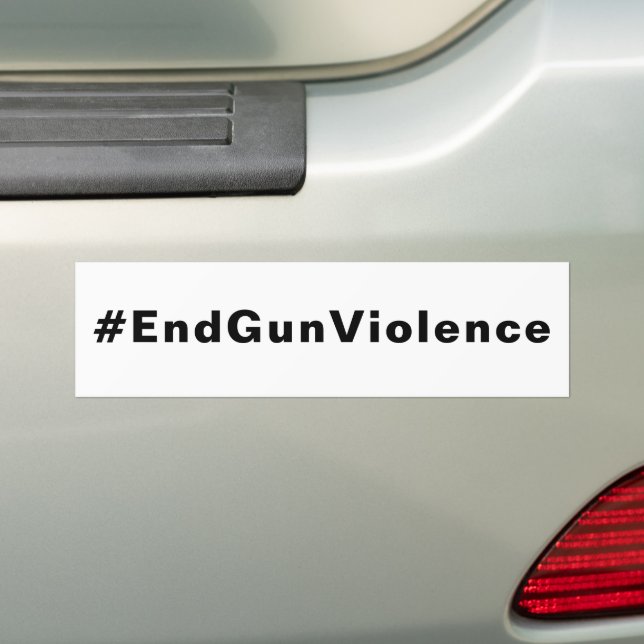 #EndGunViolence End Gun Violence white black  Bildekal (På Bil)