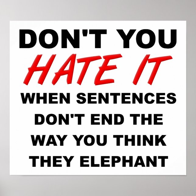 Ending Sentances Funny Poster (Framsidan)
