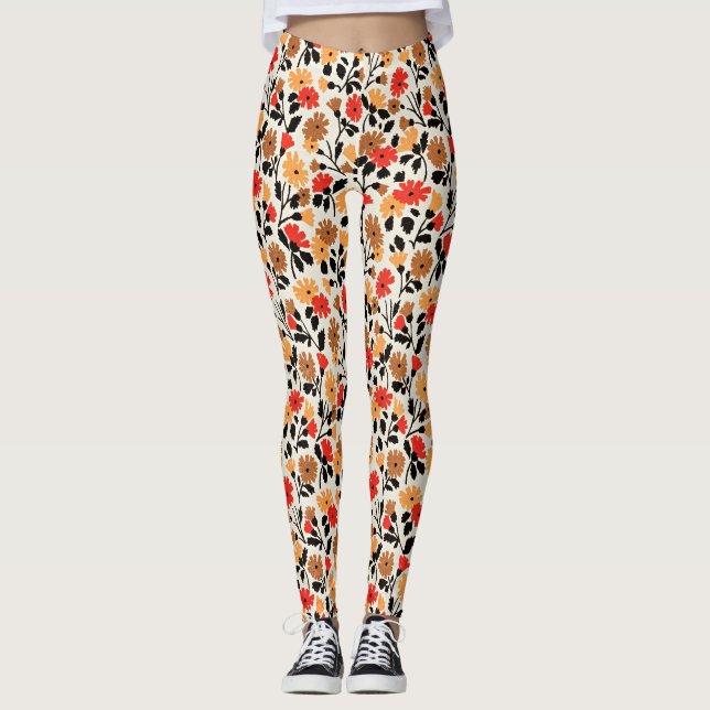 Endleaves of Art floral pattern Leggings (Framsida)