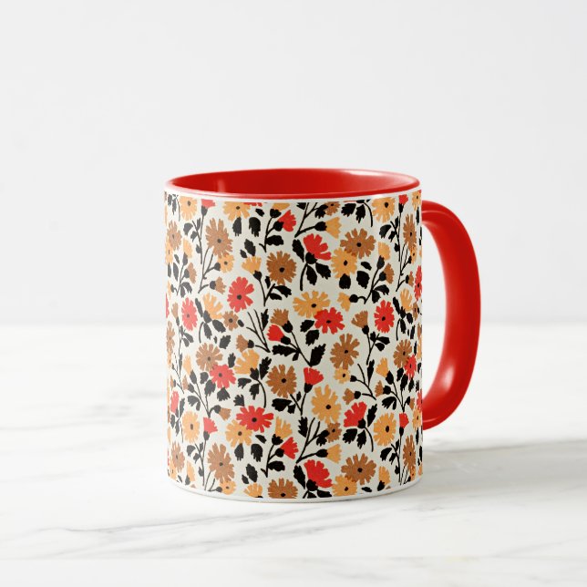Endleaves of Art floral pattern Mugg (Framsida höger)