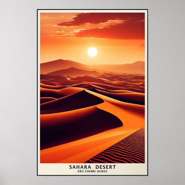 Endless Dunes Of Erg Chebbi, Morocco Poster (Framsidan)