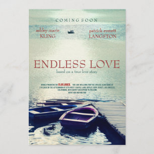 ENDLESS KÄRLEK-filmen poster stil Inbjudningar
