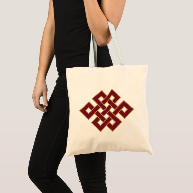 Endless Knot Buddhist Monk Bag Tygkasse (Framsida (produkt))