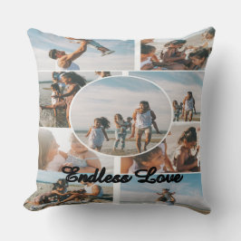 Endless Love Custom Family Collage Throw Pillow Kudde