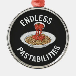 Endless Pastabilities Funny Pasta Spaghetti Älskar Julgransprydnad Metall