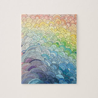 Endless Pastel Rainbow Jigszle Puzzle Pussel