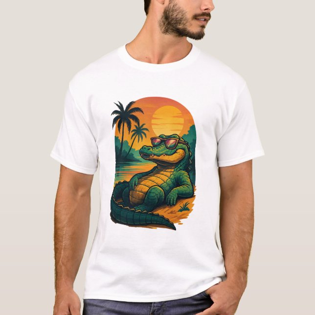 Endless Summer Crokodile - Retro T Shirt (Framsida)