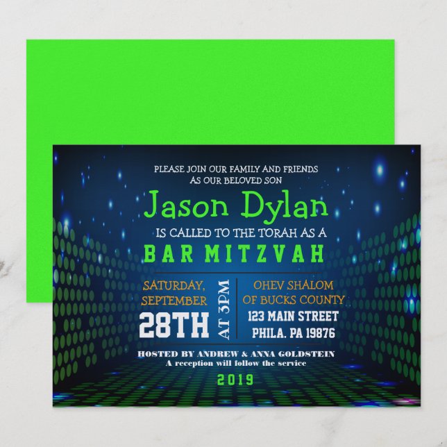 ENDLESS VIDEO GAMING Pub Mitzvah-inbjudan Inbjudningar (Fram/baksida)