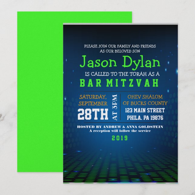 ENDLESS VIDEO GAMING Pub Mitzvah-inbjudan Inbjudningar (Fram/baksida)