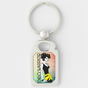 ENDO KRIGARErektangelmetall Keychain Rektangulärt Silverfärgad Nyckelring