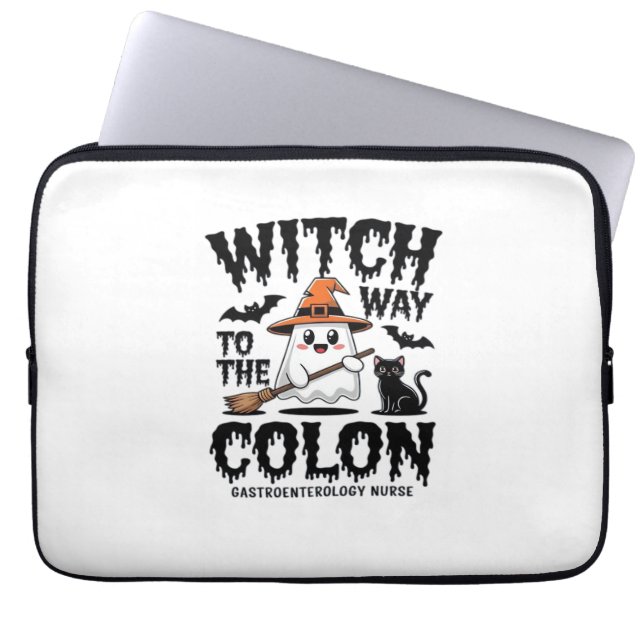 Endo Nurse Halloween Gastrointestinal Nurse Ghost Laptop Fodral (Framsidan)