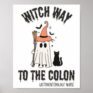 Endo Nurse Halloween Gastrointestinal Nurse Ghost Poster