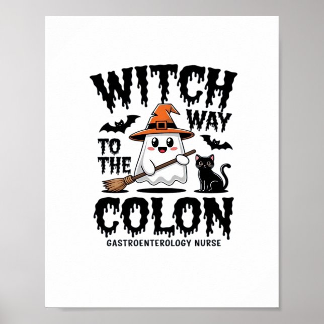 Endo Nurse Halloween Gastrointestinal Nurse Ghost Poster (Framsidan)