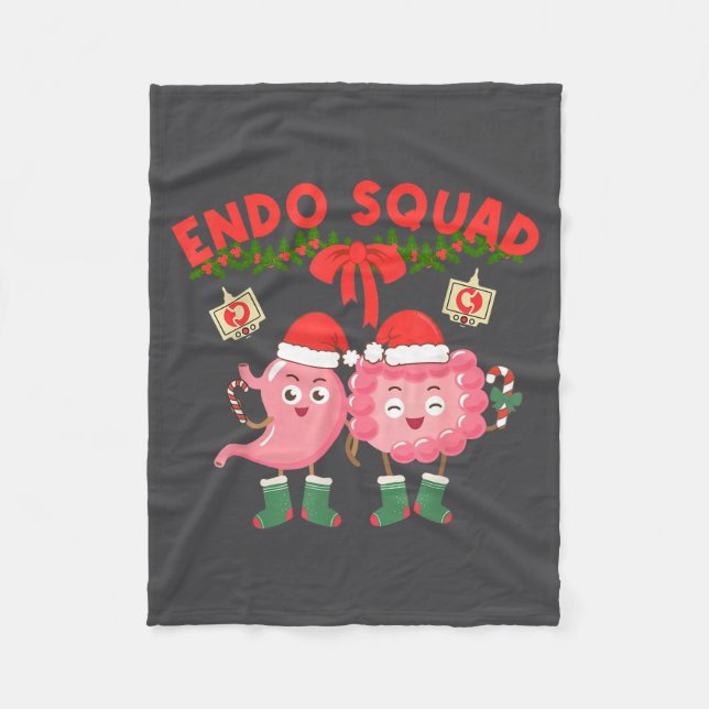 Endo Squad Nurse Stomach Santa Hat Endoscopy Tech  Fleecefilt (Framsidan)