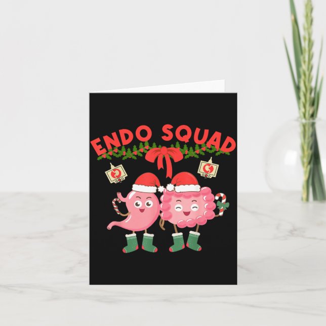 Endo Squad Nurse Stomach Santa Hat Endoscopy Tech  Kort (Framsida)