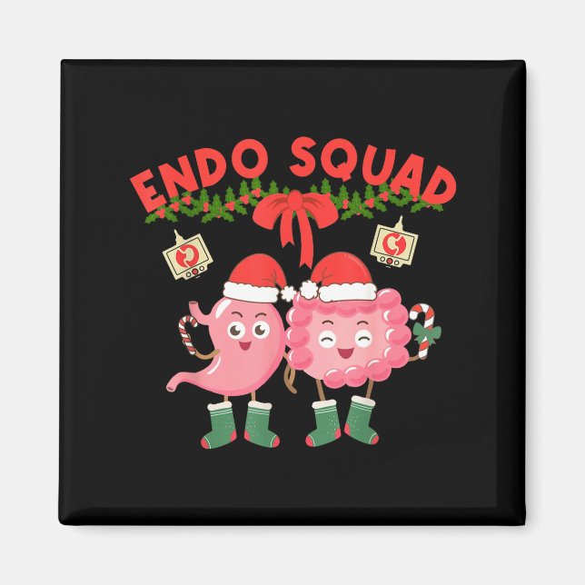 Endo Squad Nurse Stomach Santa Hat Endoscopy Tech  Magnet (Framsidan)