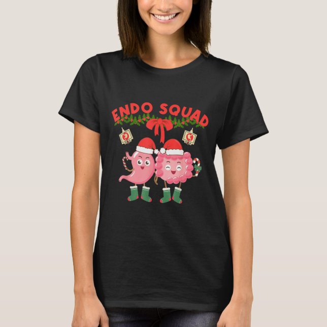 Endo Squad Nurse Stomach Santa Hat Endoscopy Tech  T Shirt (Framsida)