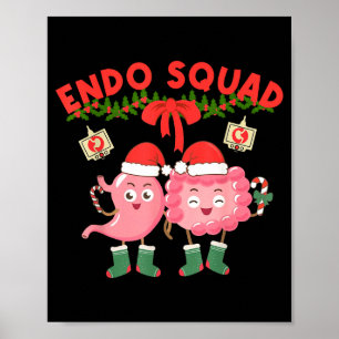 Endo Squad Sjuksköterska Mage Santa Hatt Endoskopi Poster