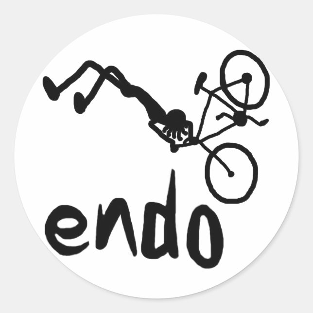 Endo Stick figur Runt Klistermärke (Framsida)