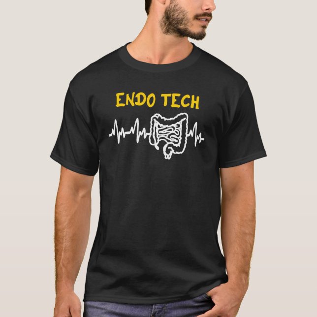 Endo Tech Endoscopy Tech Intestines Heartbeat GI T T Shirt (Framsida)