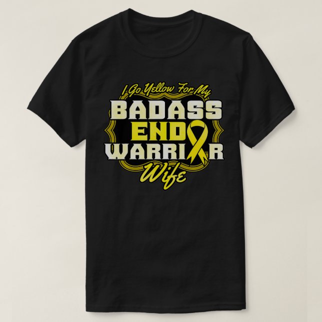 Endo Warrior Wife Endometriosis Yellow Endometrium T Shirt (Design framsida)