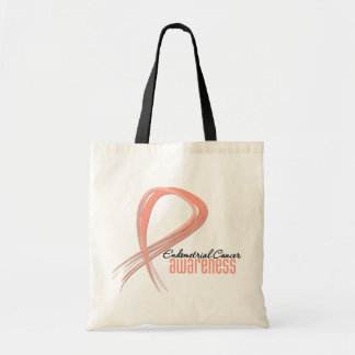 Endometrial Cancer Awareness Grunge Ribbon Tygkasse