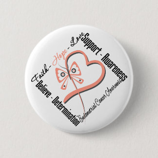 Endometrial Cancer Faith Hope Kärlek Butterfly Knapp