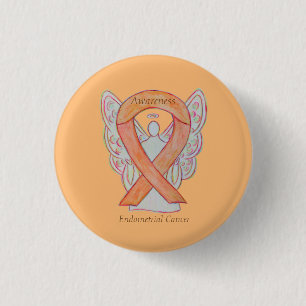 Endometrial Cancer Peach Awareness Ribbon Stift Knapp
