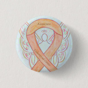 Endometrial Cancer Peach Awareness Ribbon Stift Knapp