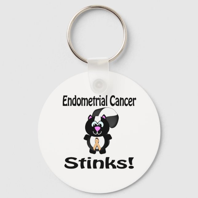 Endometrial Cancer Stinks Skunk Awareness Design Nyckelring (Framsida)