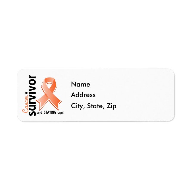 Endometrial Cancer Survivor 19 Returadress Etikett (Framsidan)