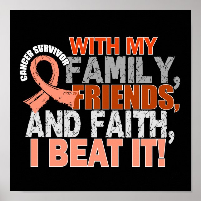 Endometrial Cancer Survivor Family Friends Faith Poster (Framsidan)