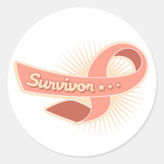 Endometrial Cancer Survivor Ribbon Runt Klistermärke