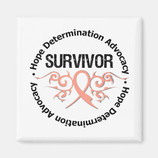 Endometrial Cancer Survivor Tribal Ribbon Magnet