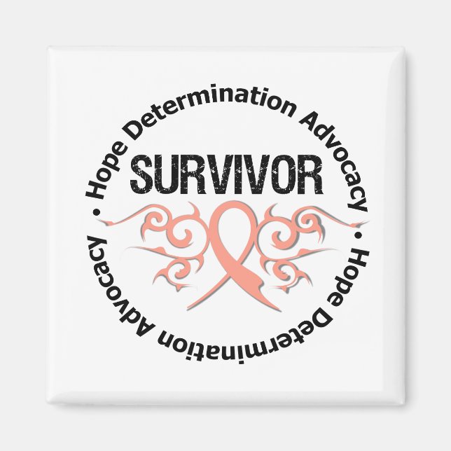 Endometrial Cancer Survivor Tribal Ribbon Magnet (Framsidan)
