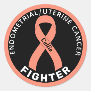 Endometrial/Uterine Cancer Fighter Ribbon Black Runt Klistermärke
