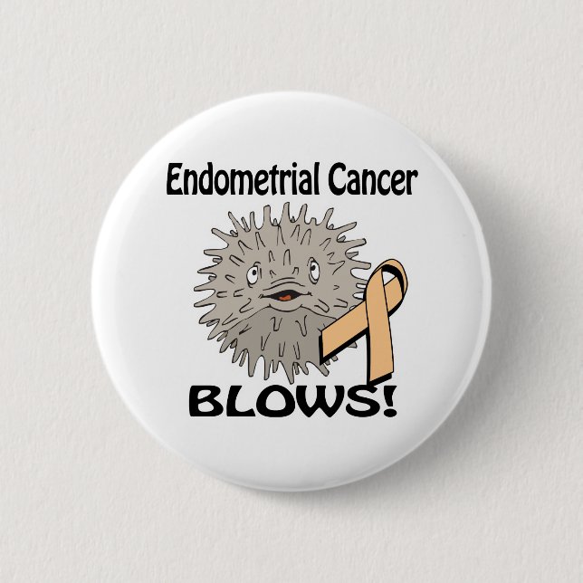 Endometriecancer Slår Medvetenhet Design Knapp (Framsida)