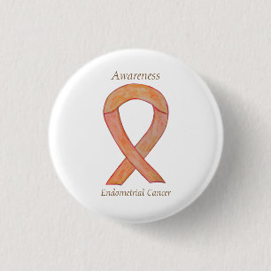 Endometrikanalen Cancer Peach Awareness Ribbon Sti Knapp