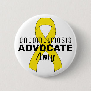 Endometrios Advocate Ribbon White Button Knapp