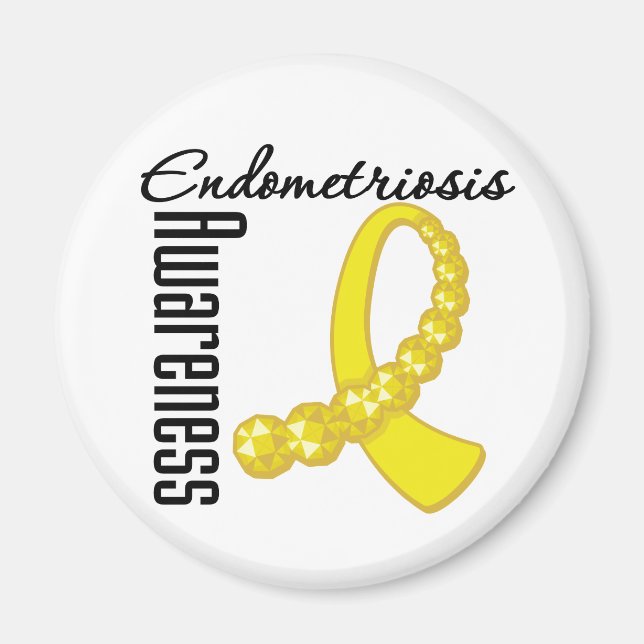 Endometrios Awareness Gemstone Ribbon Magnet (Framsidan)